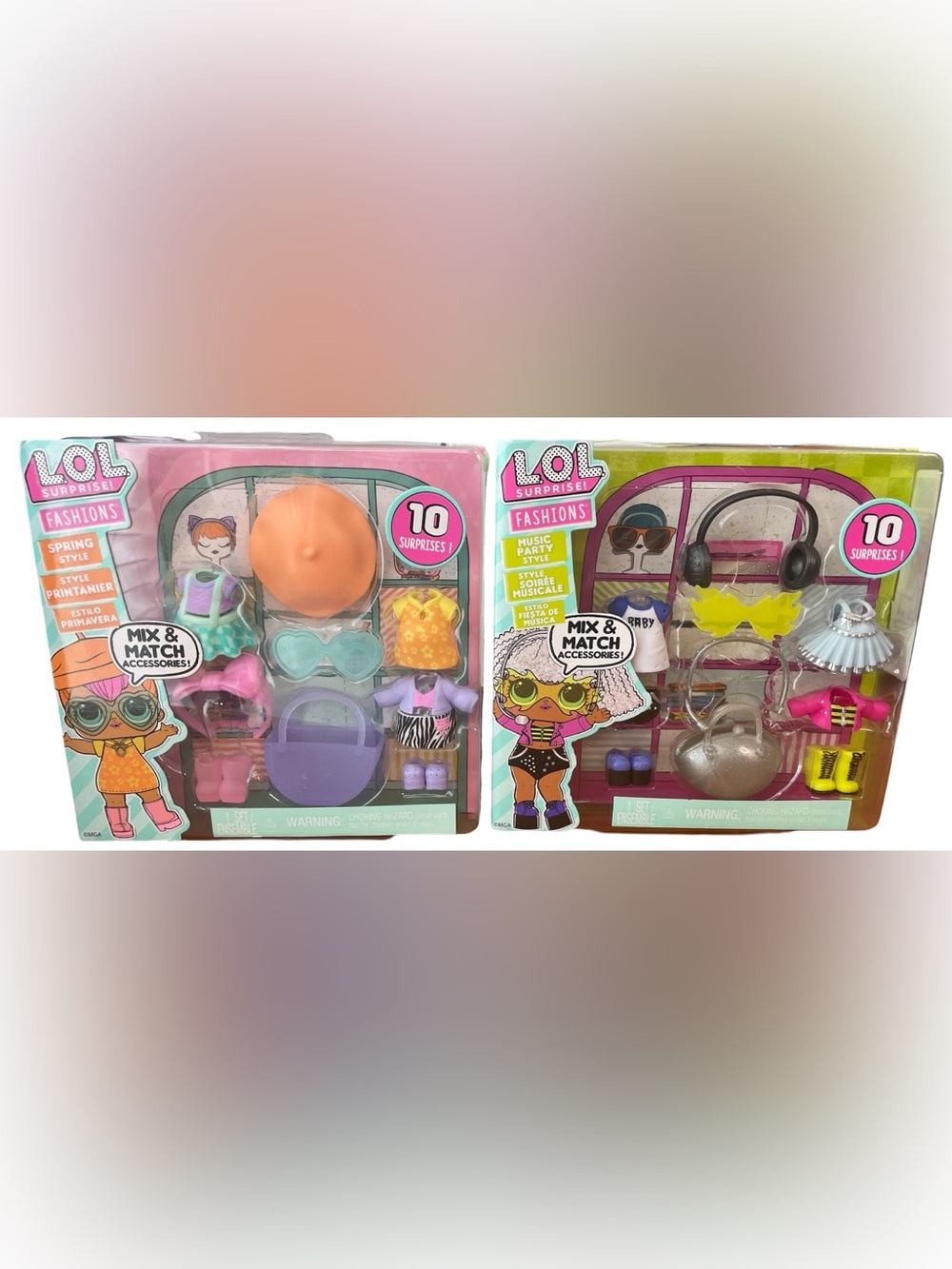TWO L.O.L. Surprise! Mix & Match Fashions Set - Pink, Purple & Yellow